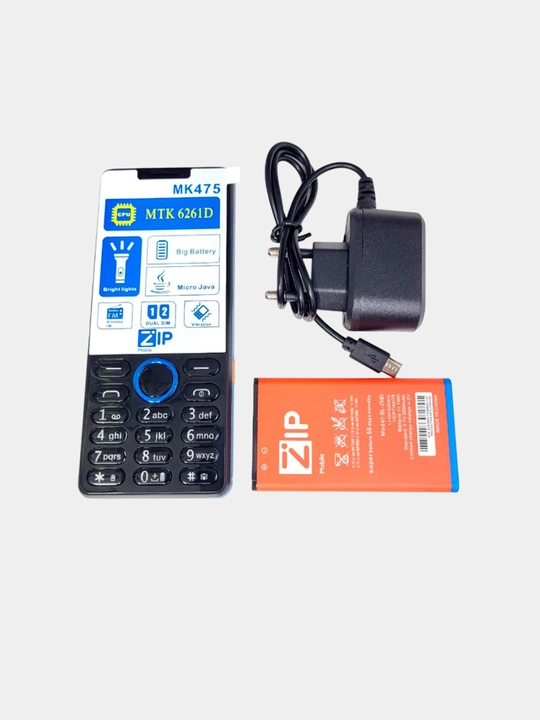 ZIP MOBILE MK475 tugmali telefoni, Uzimei ro‘yxatdan o‘tgan, 2 ta SIM-karta