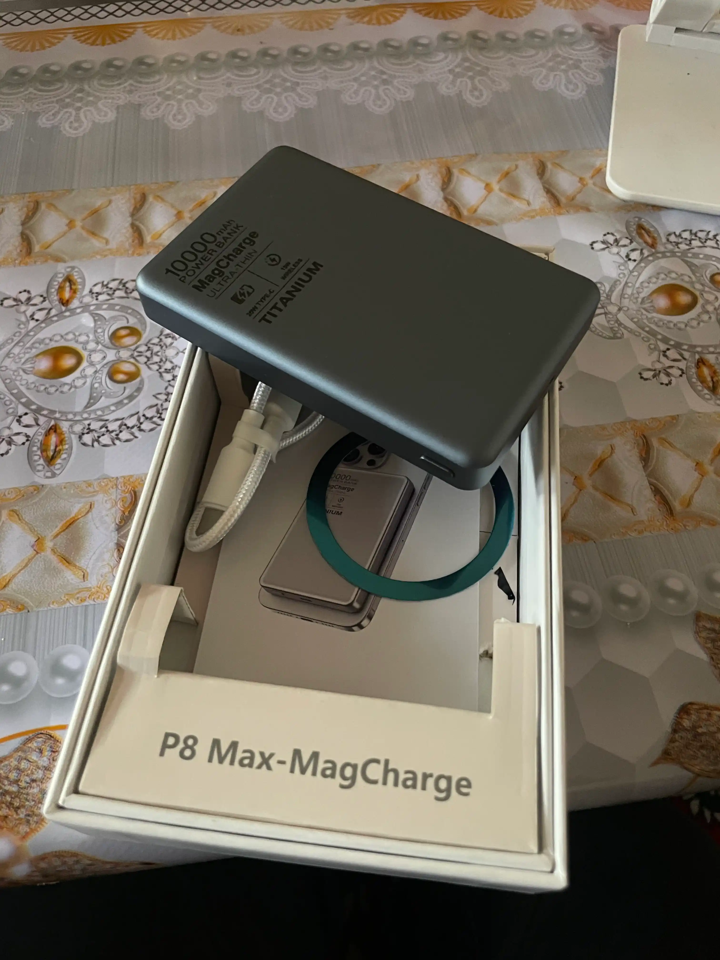 Simsiz Powerbank Magsafe, MagCharger Titanium 15 W/20 W
