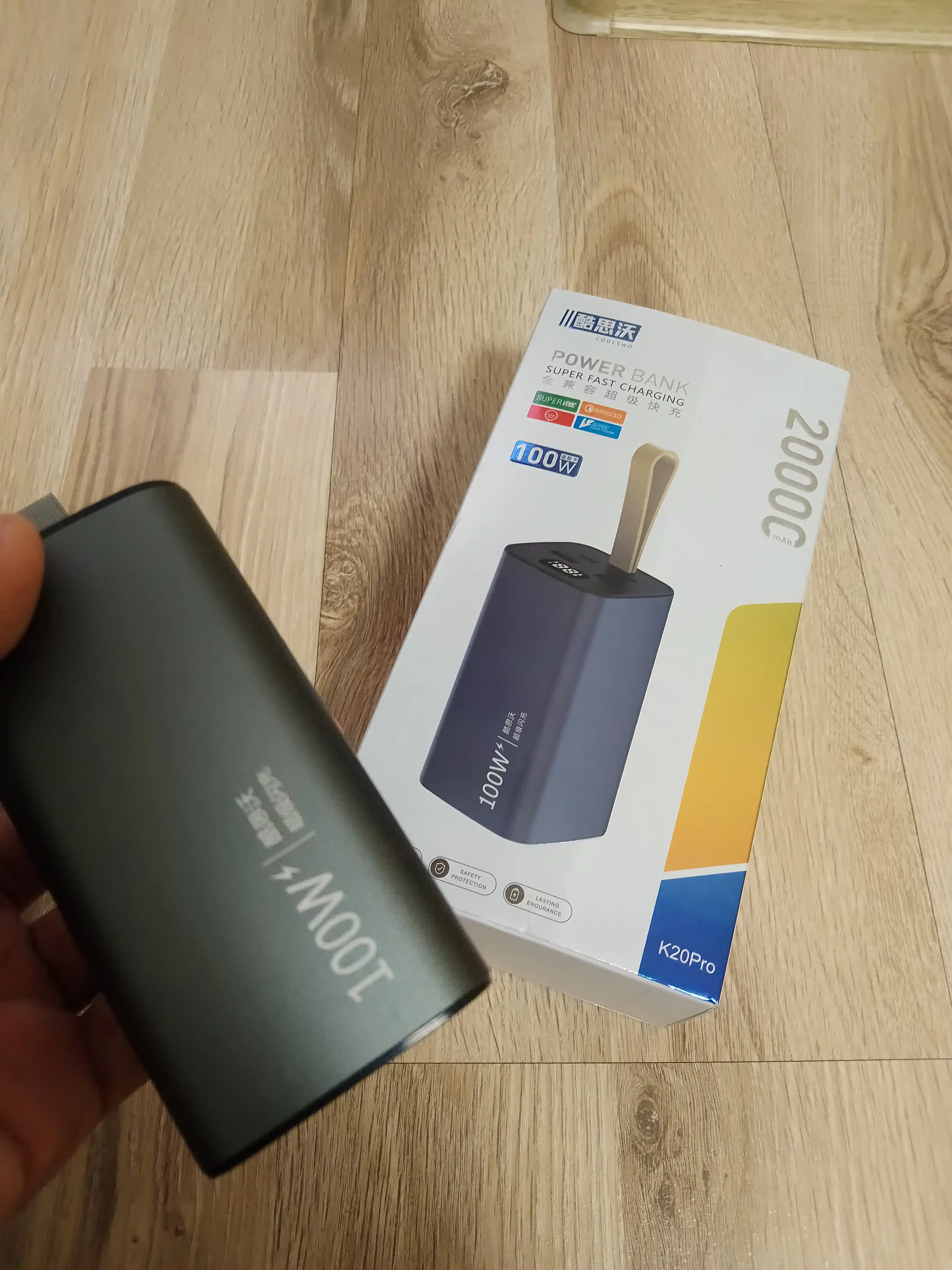 Powerbank 20 000 мАч, внешний аккумулятор с быстрой зарядкой Super Fast Charging K20Pro
