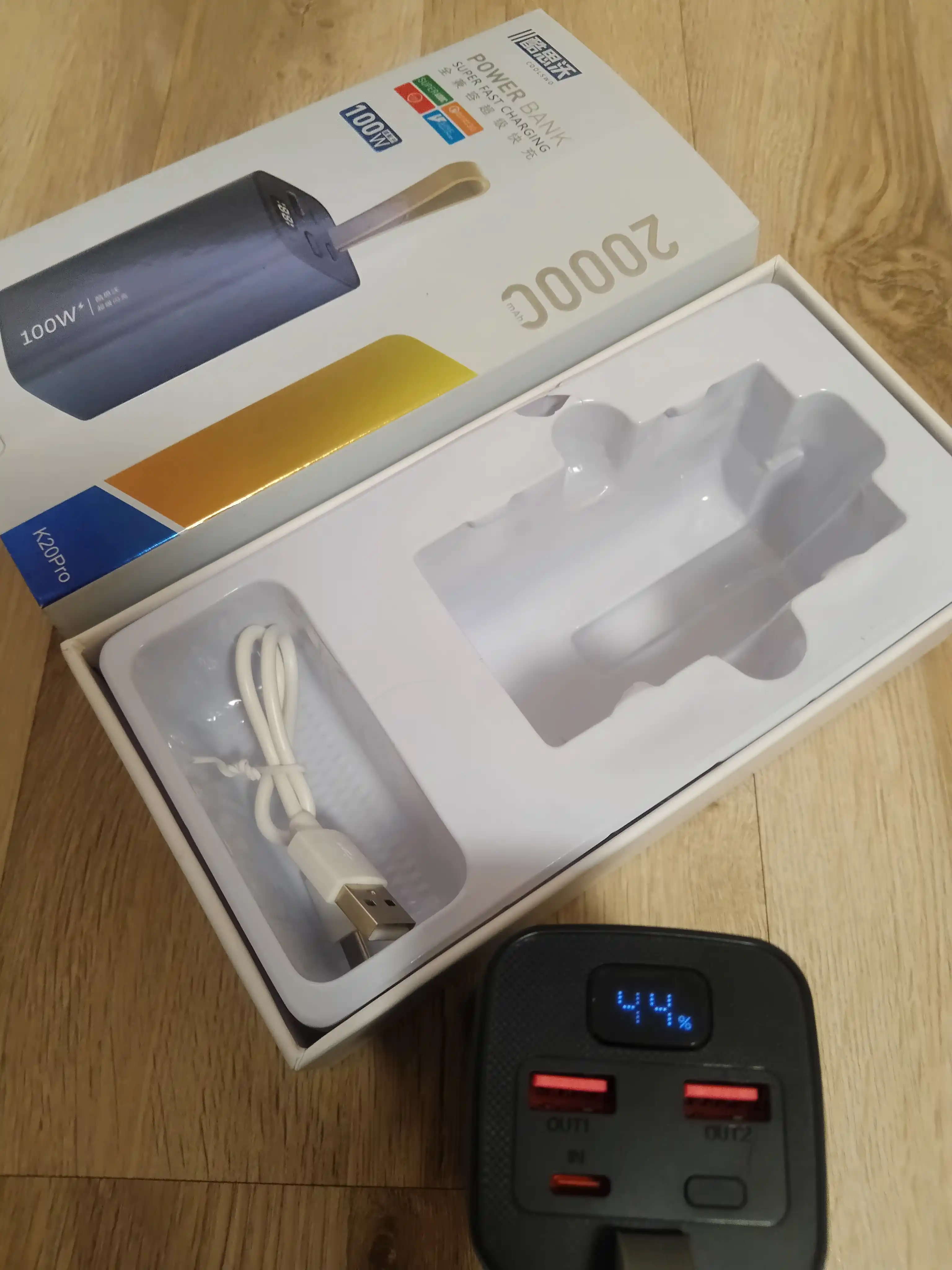 Powerbank 20 000 мАч, внешний аккумулятор с быстрой зарядкой Super Fast Charging K20Pro