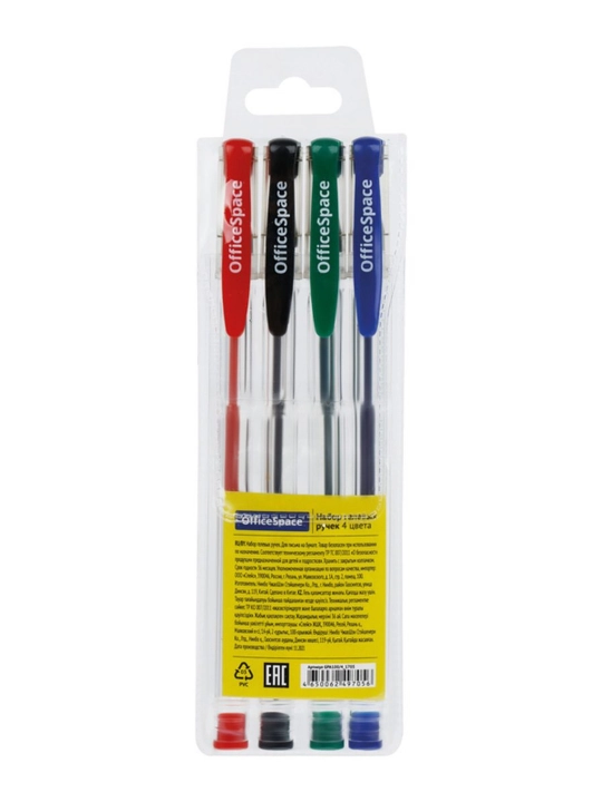 OfficeSpace gel qalamlari to'plami 0,8 mm, 4 dona - 