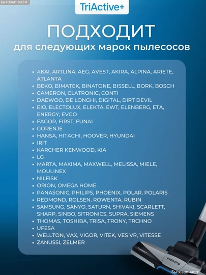 Щетка насадка для пылесоса Samsung Bosch Artel LG Philips, диаметр 32-35 мм