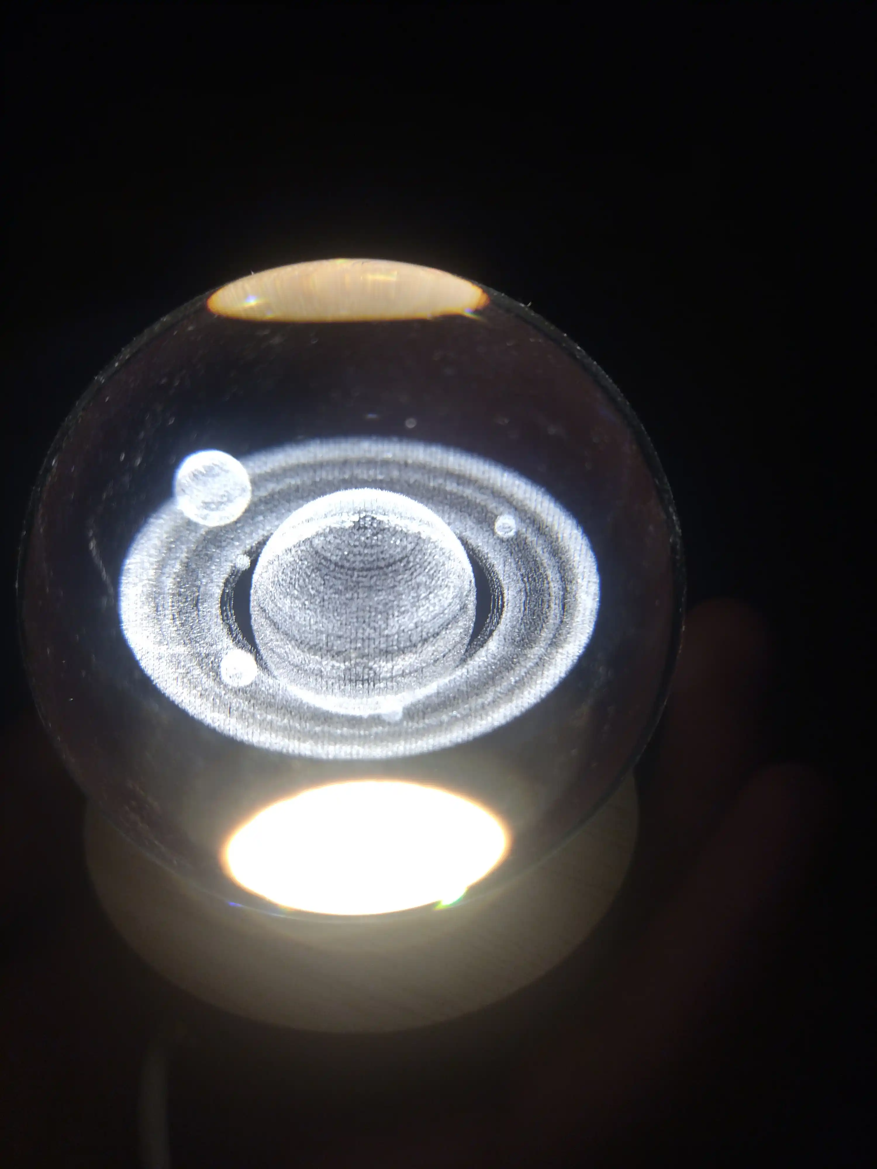 Хрустальный шар ночник 3D, антистресс, настольный светильник, LED, 7x8 см