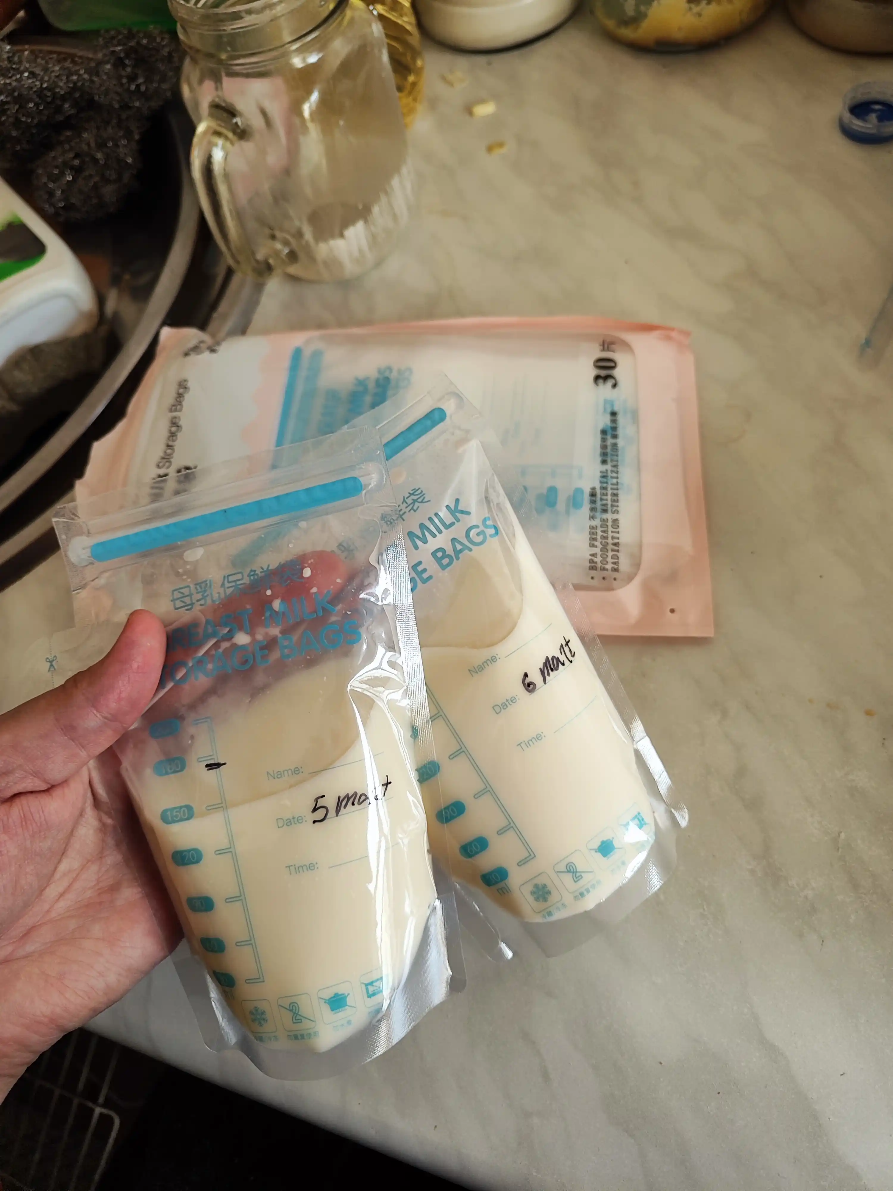 Ona sutini saqlash va muzlatish uchun paket, 30 dona