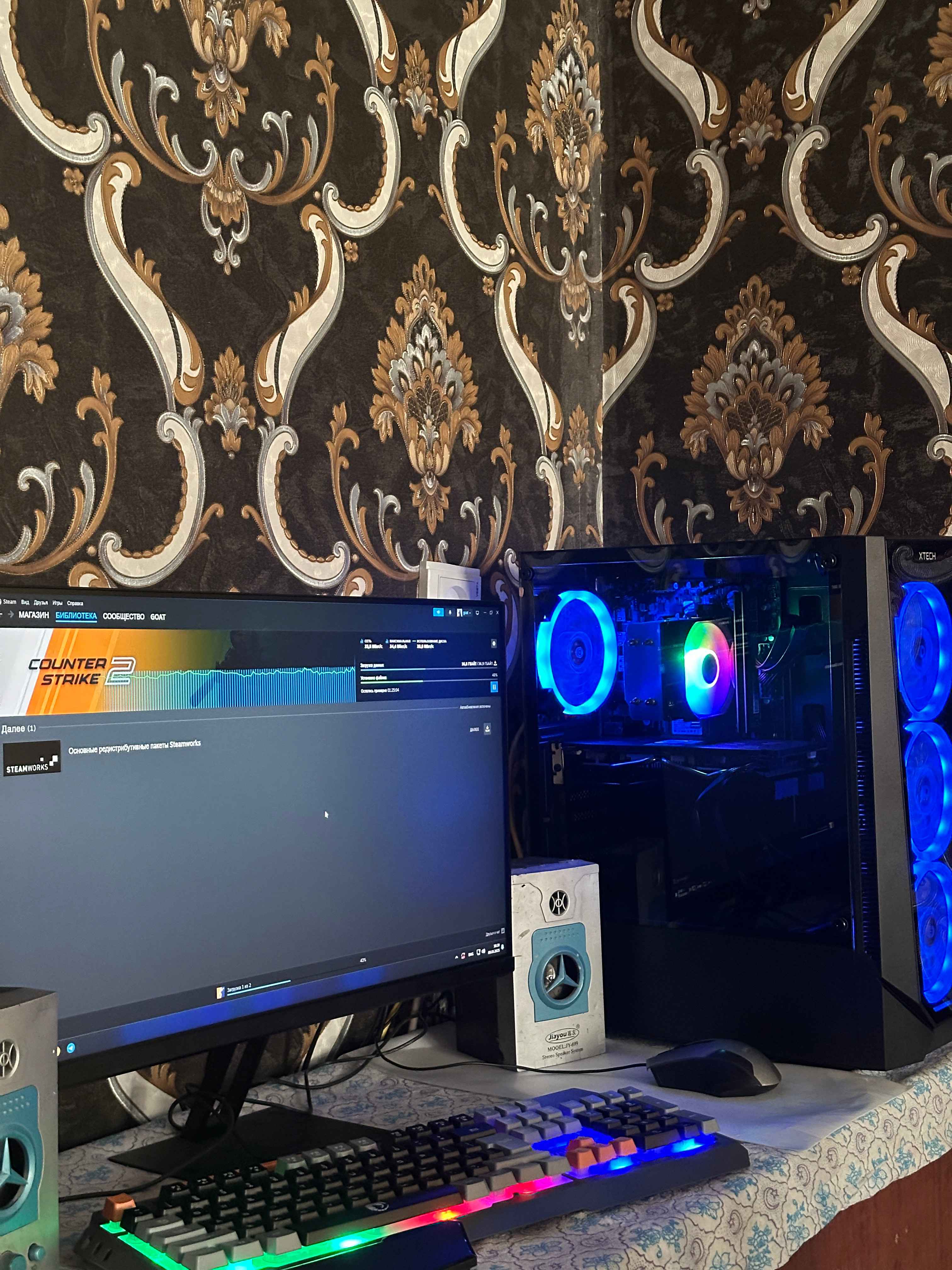 Core i5 12400F o‘yin kompyuteri, 16GB DDR4, 512 GB SSD NVMe, RTX5050 8GB, RTX3060 12GB