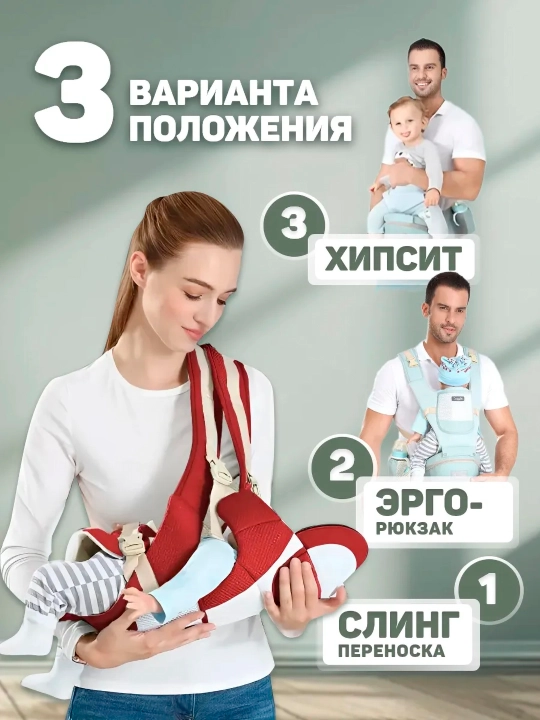 Детский эргорюкзак, сумка-кенгуру
