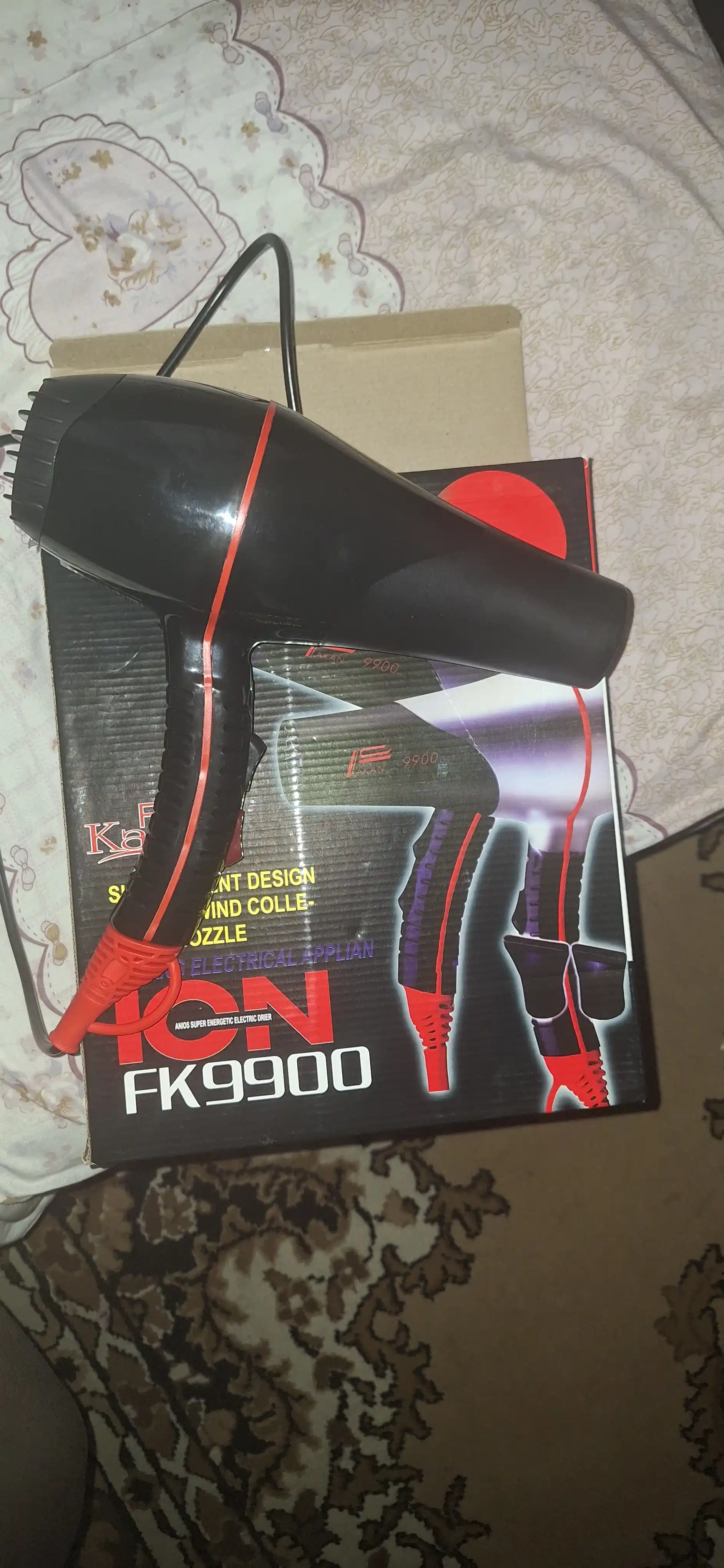 Фен FaKang, ION FK-9900, для сушки и укладки волос, профессиональный, с ионизацией