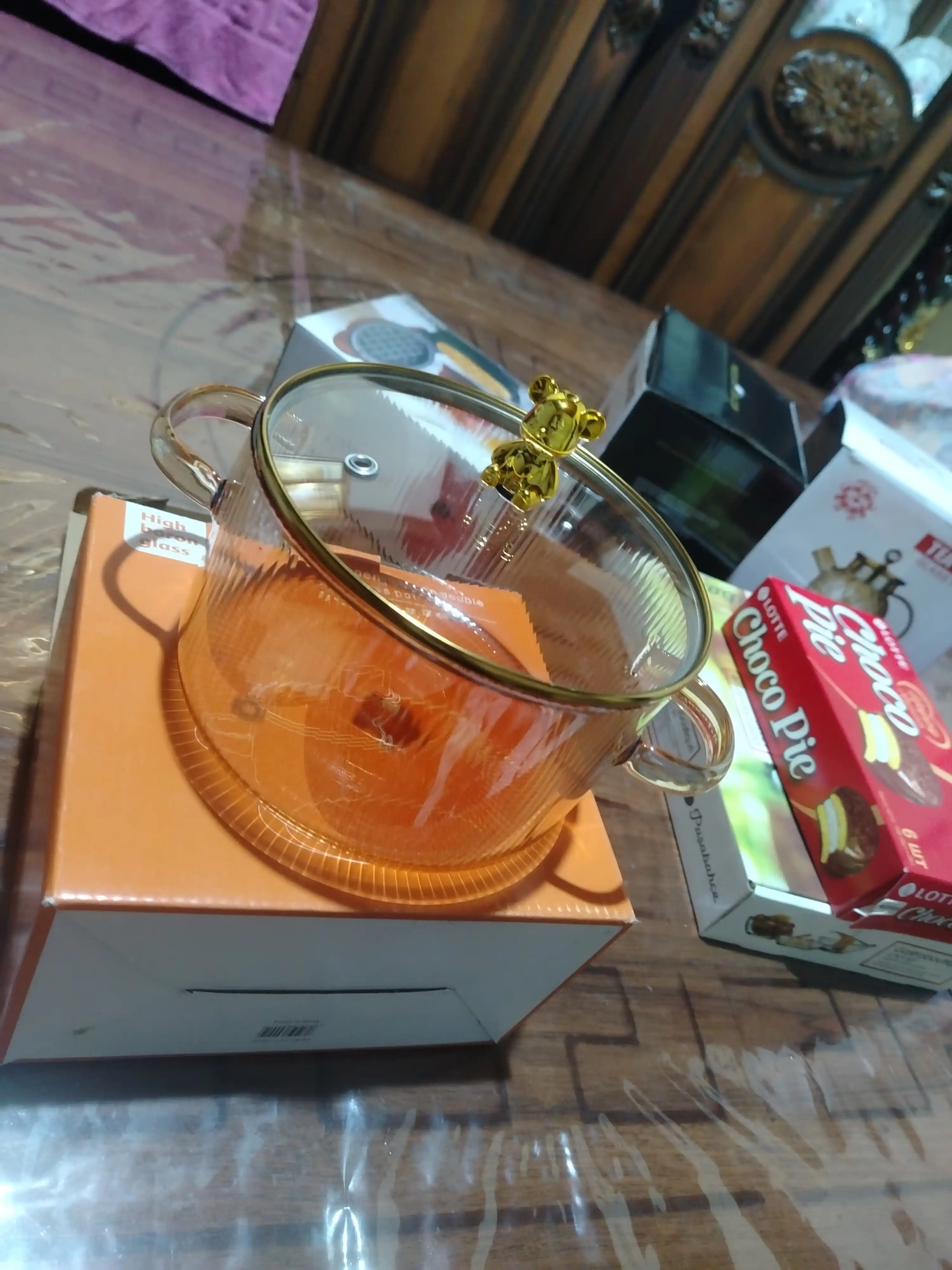Shisha kastryulya 1.8lt va shisha kovshik 2 litr, grafin 2.5 litr