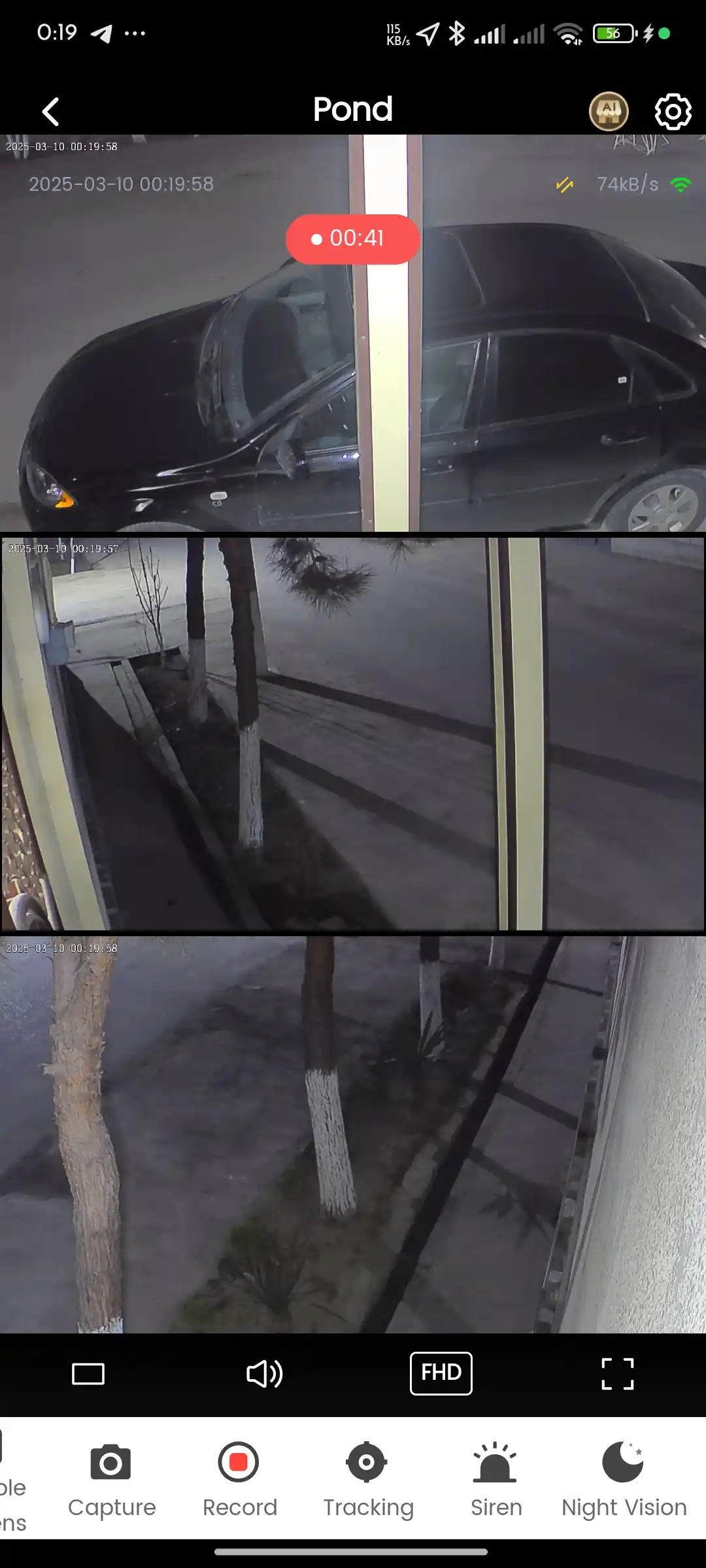 Harakat sensori va tungi ko'rish bilan, tashqi Wi-Fi xavfsizlik kamerasi video kuzatuv