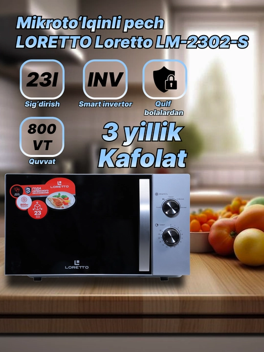Mikroto'lqinli pech Loretto LM-2101, LM-2102, LM-2103, LM-2104, LM-2105, LM-2302, LM-2306