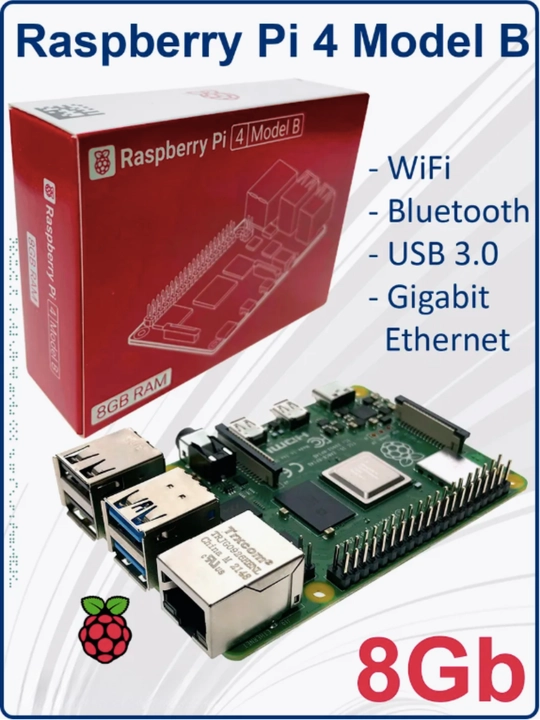 Raspberry Pi 4 Model B 8GB – микрокомпьютер, ARM Cortex-A72, USB 3.0, 4K, Wi-Fi 5 arduino - 