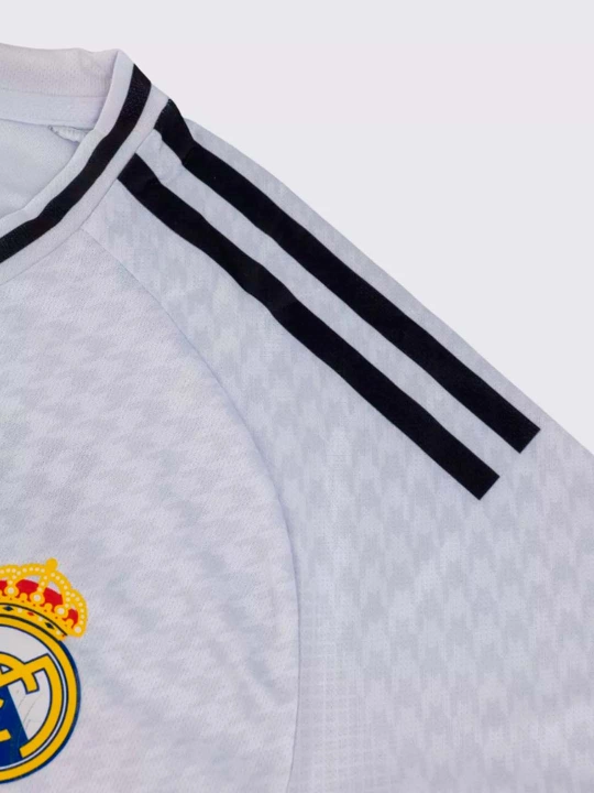 Bolalar futbol formasi Real Madrid Bellingham 5, futbolka va shortik, oq va qora