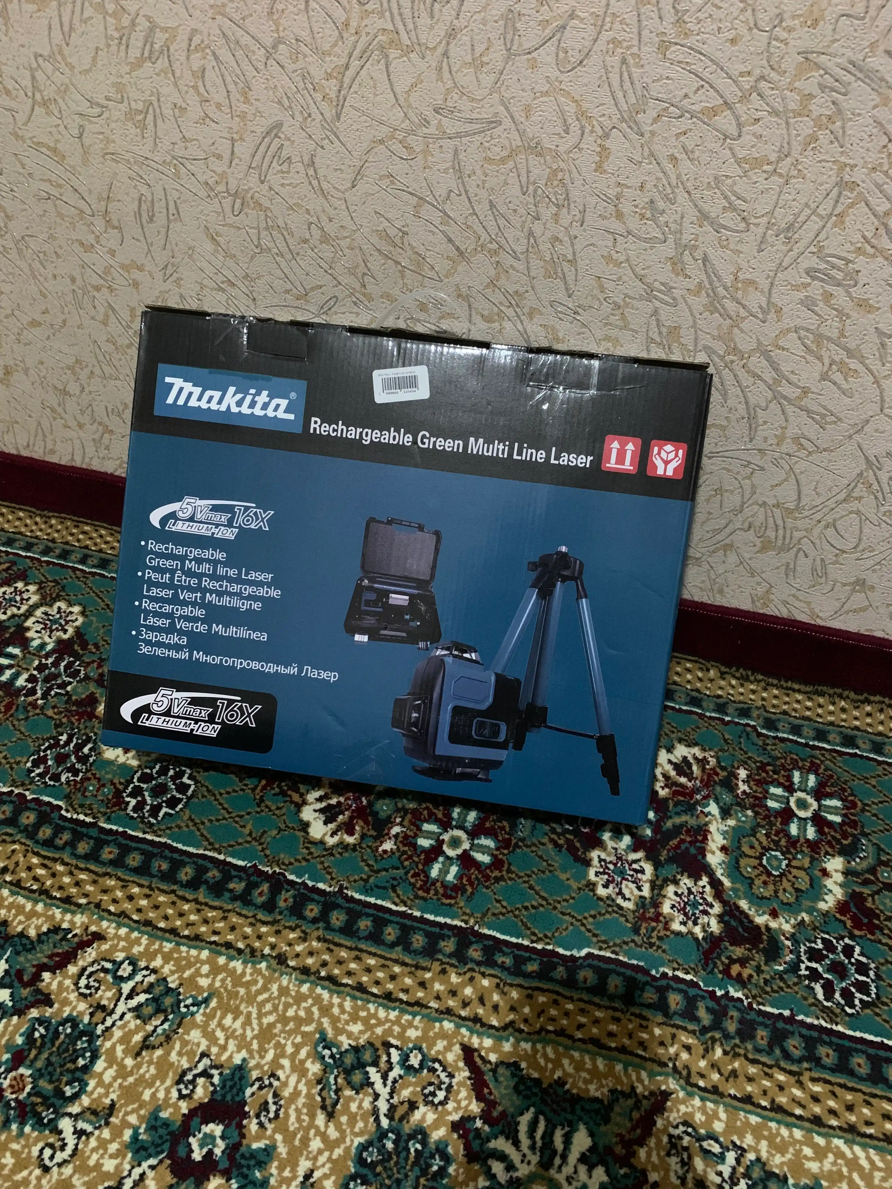 Lazer darajasi 4D, daraja, 360 daraja, 16 qator, tripod va ikkita batareya bilan