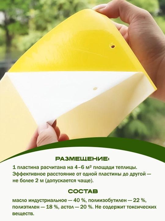 Ловушка клеевая для выявления и отлова белокрылки, 4 шт