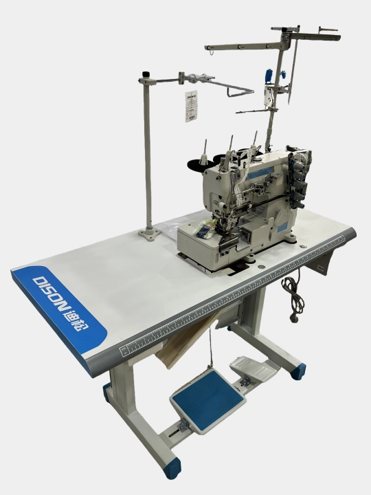 DISON DS-562D-05GB uch ignali, elastik tasma uchun tekis tikuv mashinasi rashma