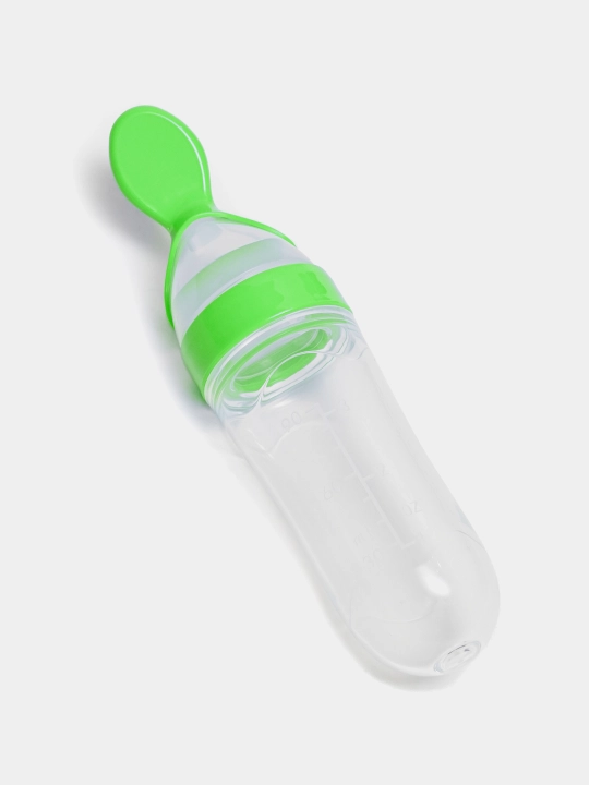 Chaqaloqlarni qulay, oson ovqatirish uchun qoshiqchalik , xavfsiz, silikon 90 ml
