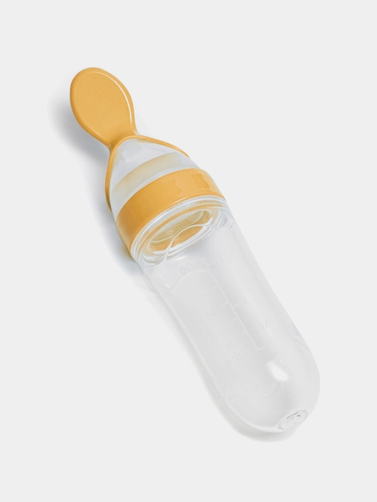 Chaqaloqlarni qulay, oson ovqatirish uchun qoshiqchalik , xavfsiz, silikon 90 ml