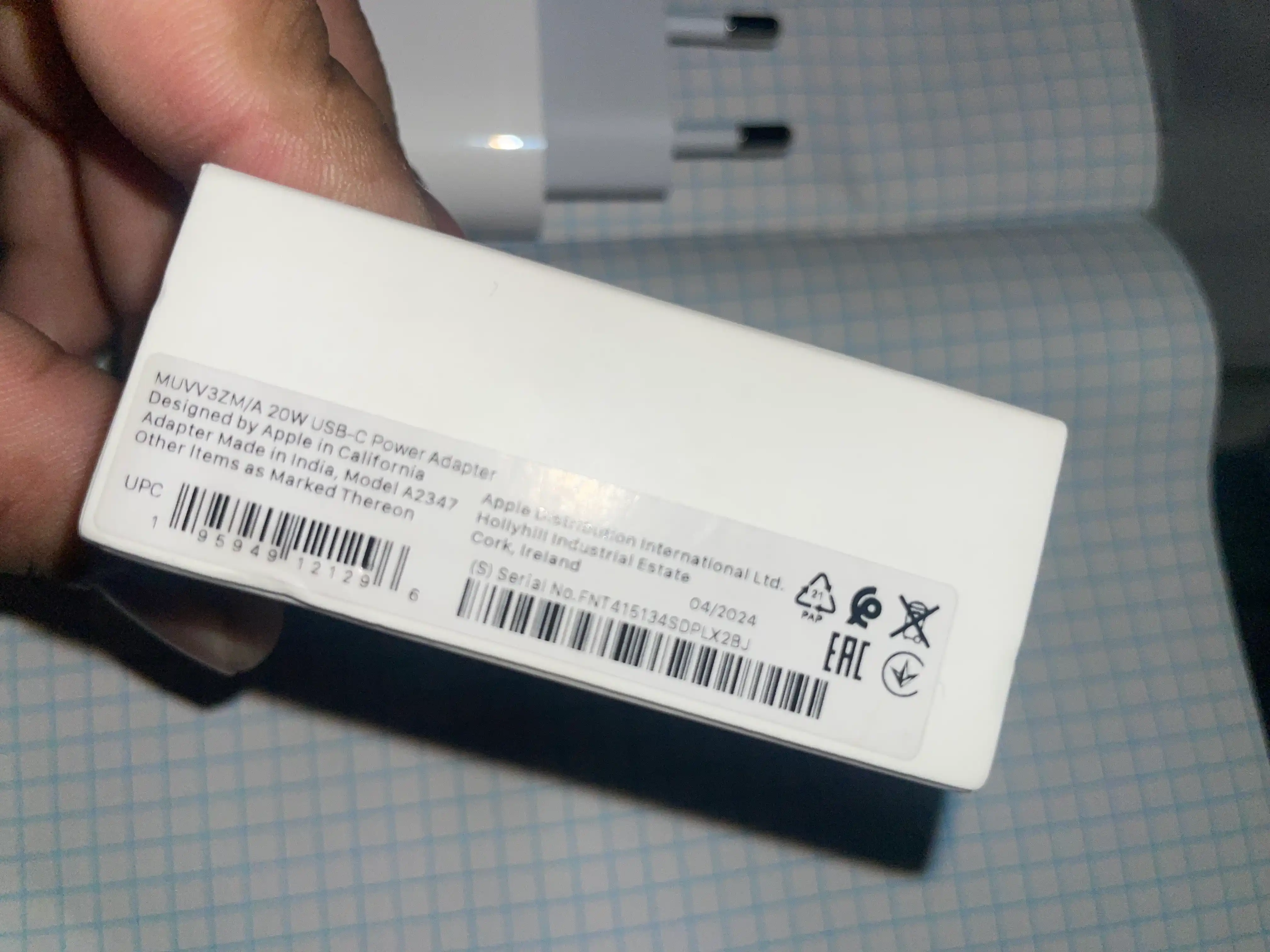 Apple USB-C 20W Power Adapter, блок питания для зарядки iPhone iPad iPod touch