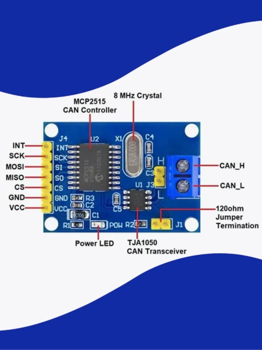 MCP2515 can-bus modul, arduino, DIY, smd, nano, uno