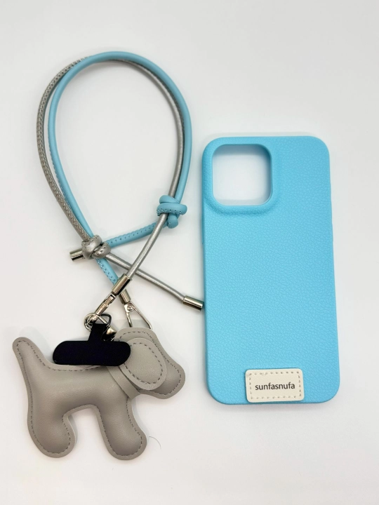 Tasmali va brelkali iPhone g‘ilofi, charm, gardishli - 