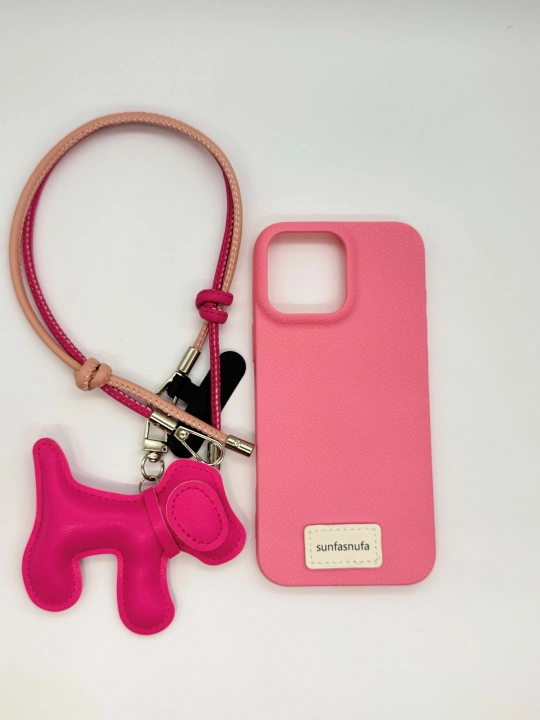 Tasmali va brelkali iPhone g‘ilofi, charm, gardishli - 