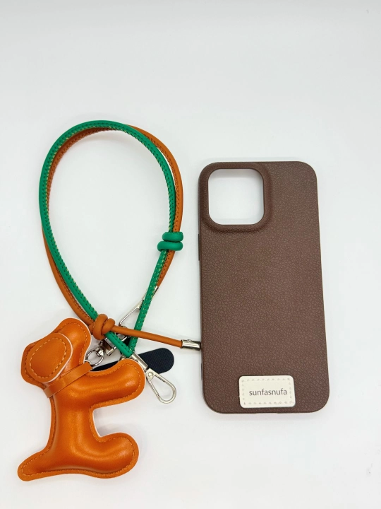 Tasmali va brelkali iPhone g‘ilofi, charm, gardishli - 