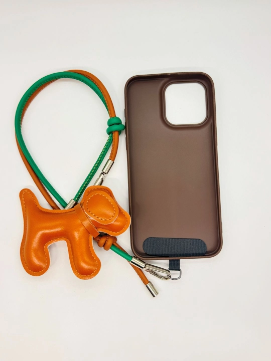 Tasmali va brelkali iPhone g‘ilofi, charm, gardishli