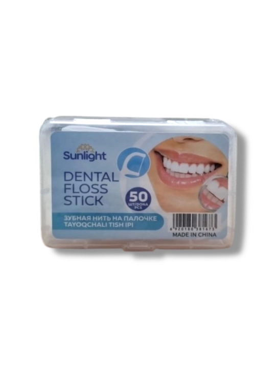 Зубная нить для чистки полости рта, флоссер, зубочистки Sunlight, 50 шт