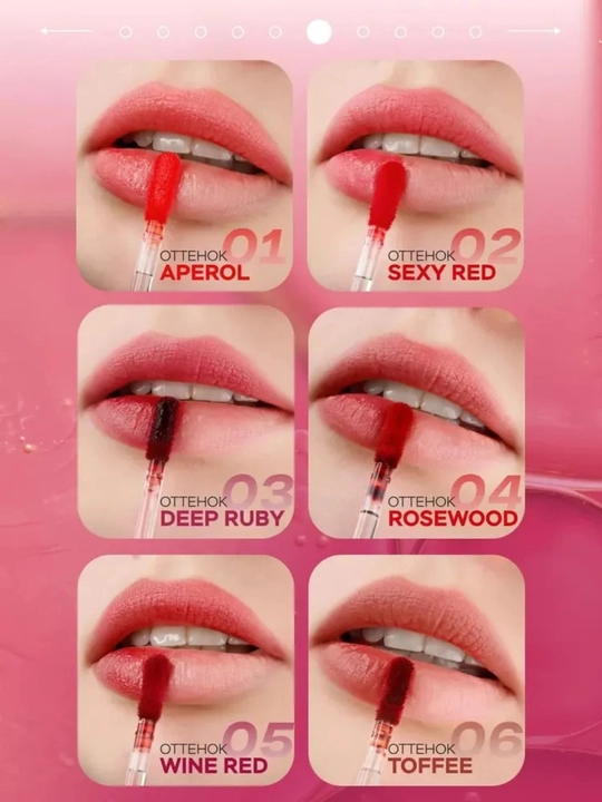 Lab uchun gel - tint Luxvisage Lip Tint Aqua Gel Hyaluron Complex, gialuron kompleksi bilan