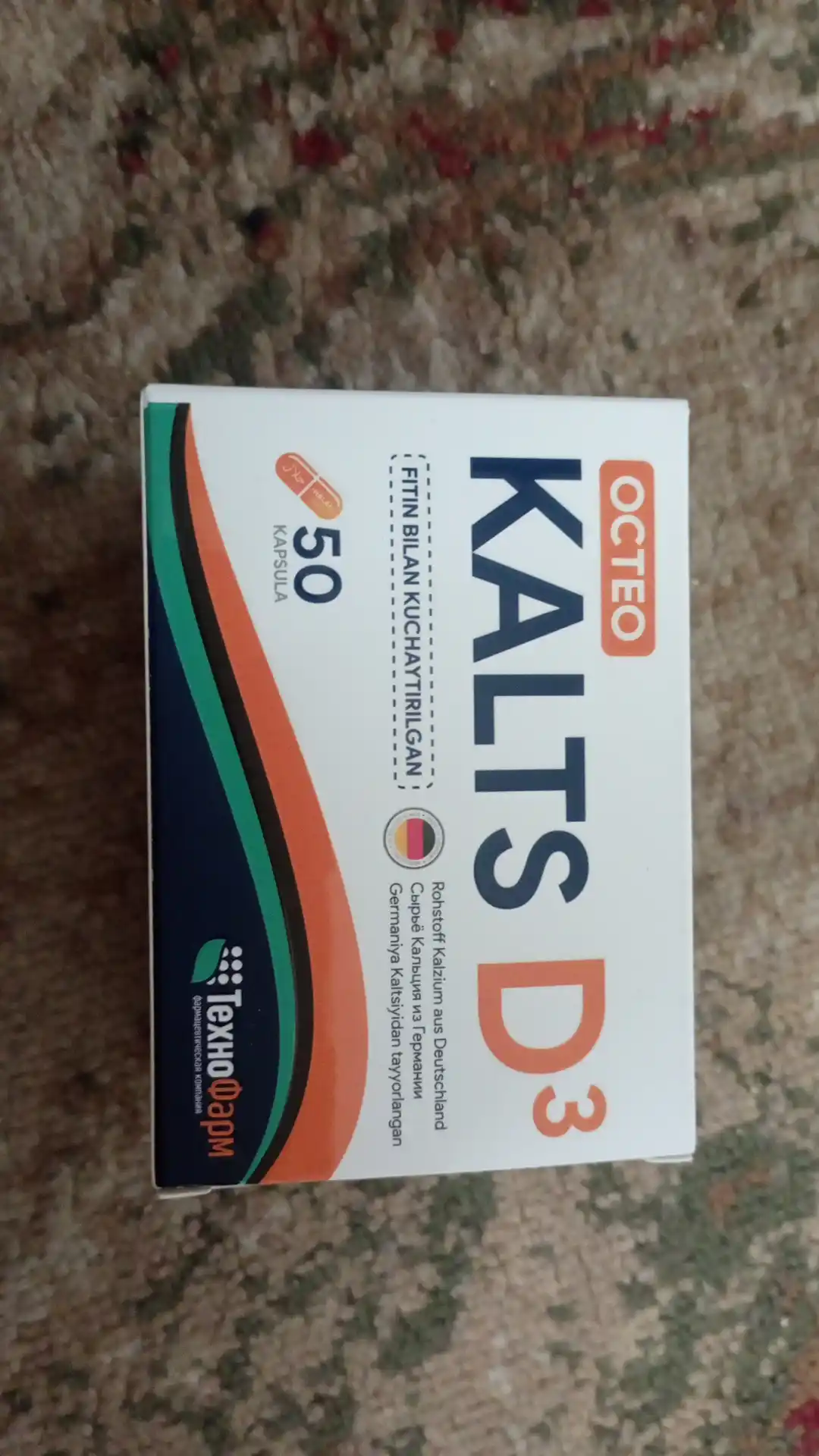 Osteo Kaltsiy + vitamin D3, kapsula shaklida, 50 dona
