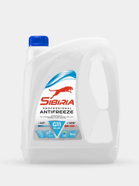 Антифриз Sibiria, G11, красный, синий, 1 кг, 5 кг, -40 C