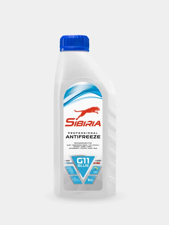 Антифриз Sibiria, G11, красный, синий, 1 кг, 5 кг, -40 C