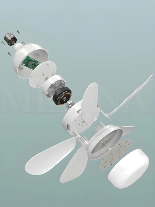 Люстра с вентилятором LED, с пультом, 3 режима освещения, 4 режима вращения, для всех комнат