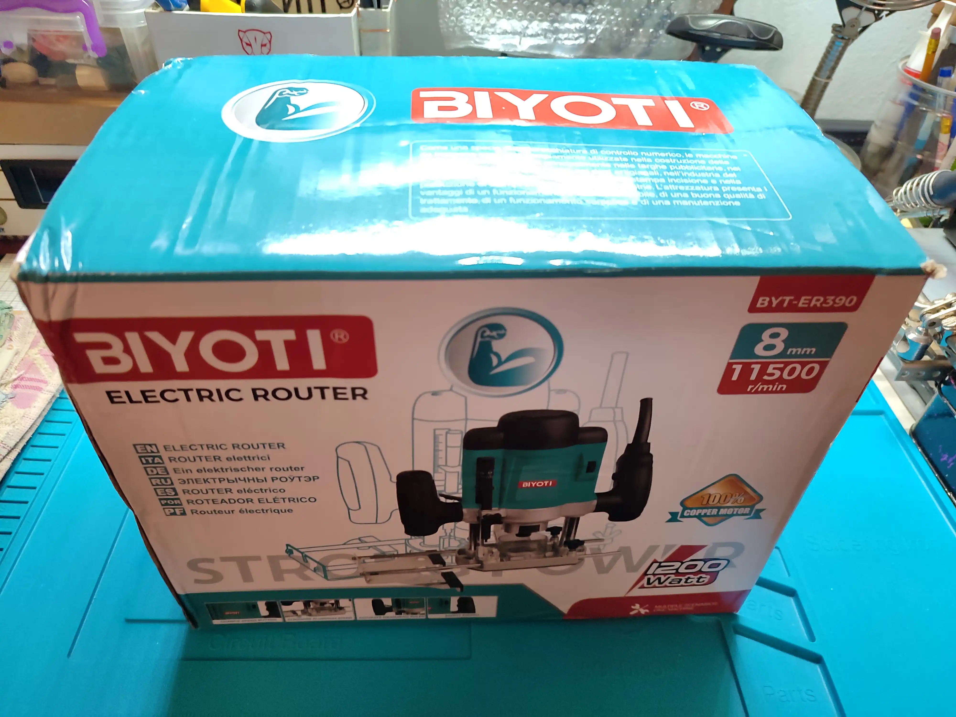 Elektr vertikal frezer Biyoti BYT-ER390 (1200 Vt, senga 8 mm, chuqurligi 60 mm)