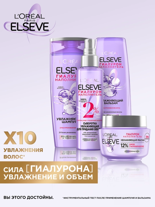 L'Oreal Paris Маска "Elseve, Гиалурон Наполнитель", для обезвоженных и тонких волос, 300 мл