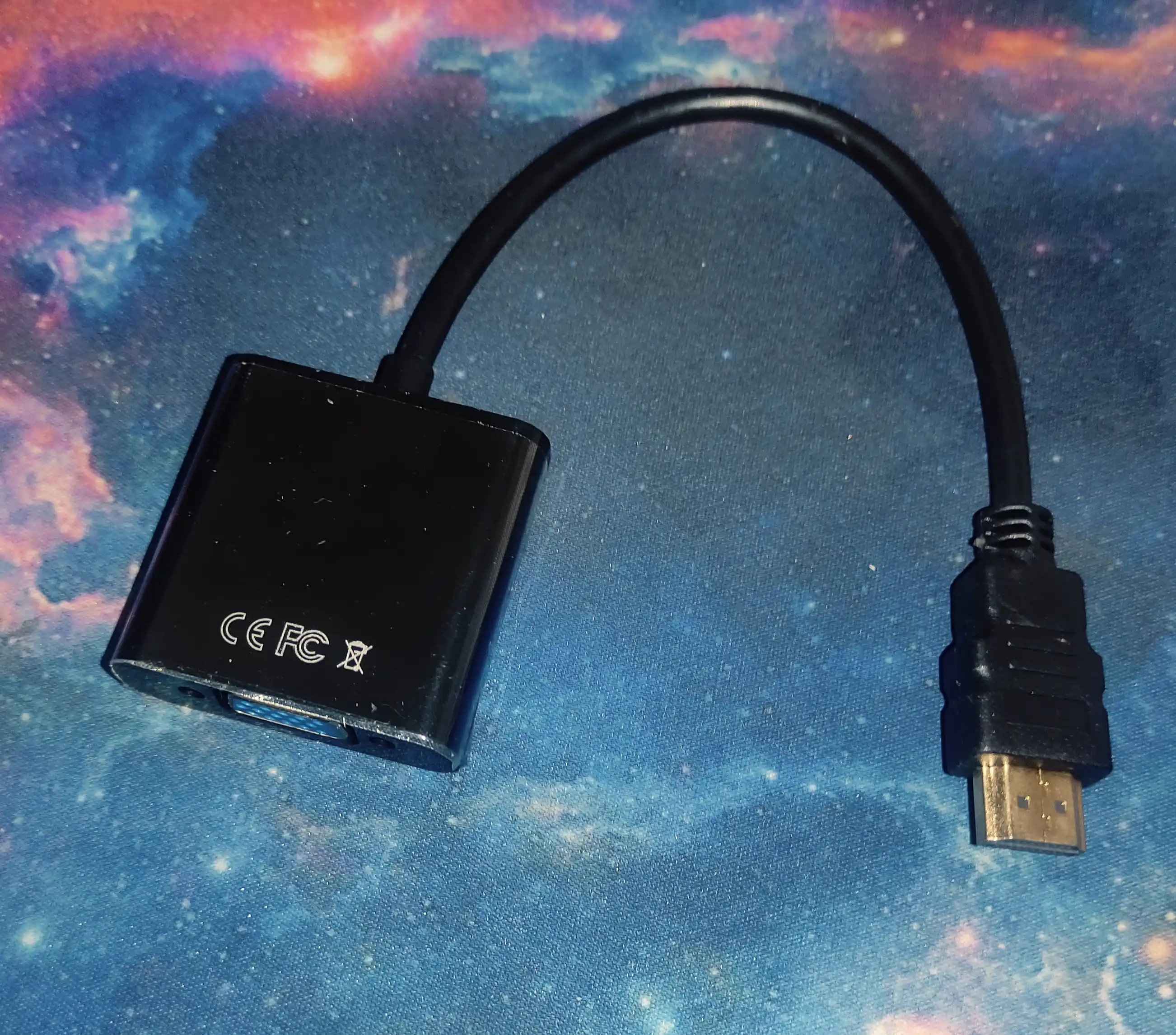 HDMI-VGA adapter audio kabel bilan, perexodnik monitor uchun