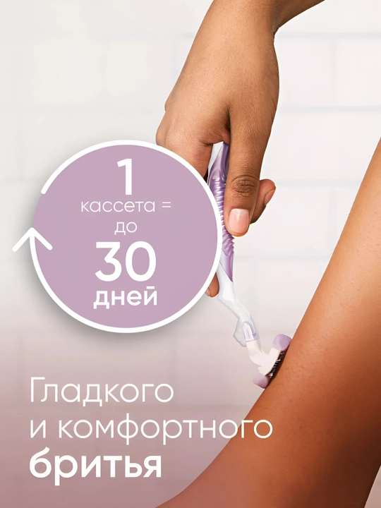 Сменные кассеты для бритвы Venus Breeze (cо встроенными полосками с гелем для бритья), 4 шт.