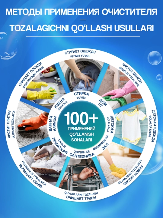 Universal kislorodli tozalovchi, oqartiruvchi, dog' ketqazuvchi, GREENIX 400 gr