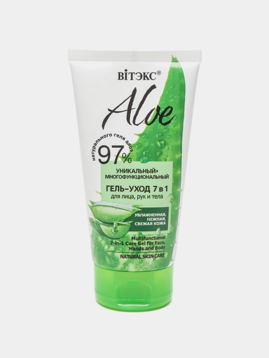 Yuz, qo‘l va tana uchun gel parvarishi Aloe, ko‘p funksiyali, 7 ta 1 si, 150 ml, Viteks - 