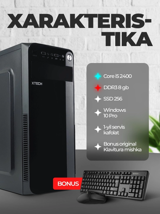 Ofis, uy va o‘qish uchun shaxsiy kompyuter, Windows o‘rnatilgan, Intel Core i5