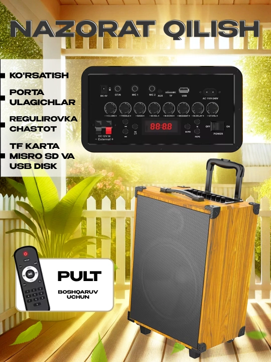 Portativ kalonkalar karaoke, Bluetooth kalonka mikrafon, masofadan boshqarish pulti