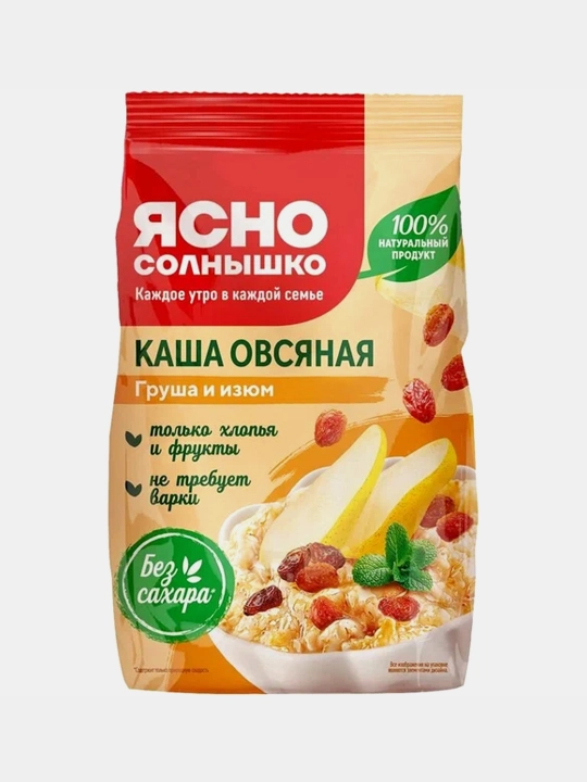 Каша овсяная Ясно Солнышко, груша и изюм 300 г - 