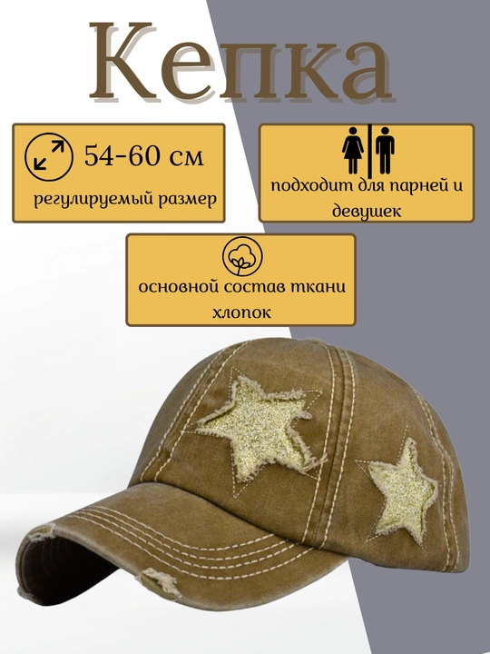 Кепка, бейсболка унисекс, с вышивкой - 
