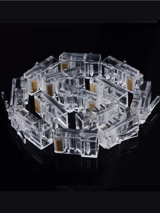 Универсальный коннектор RJ45 (8P8C) для витой пары Cat 5e, 30 шт, позолоченные контакты
