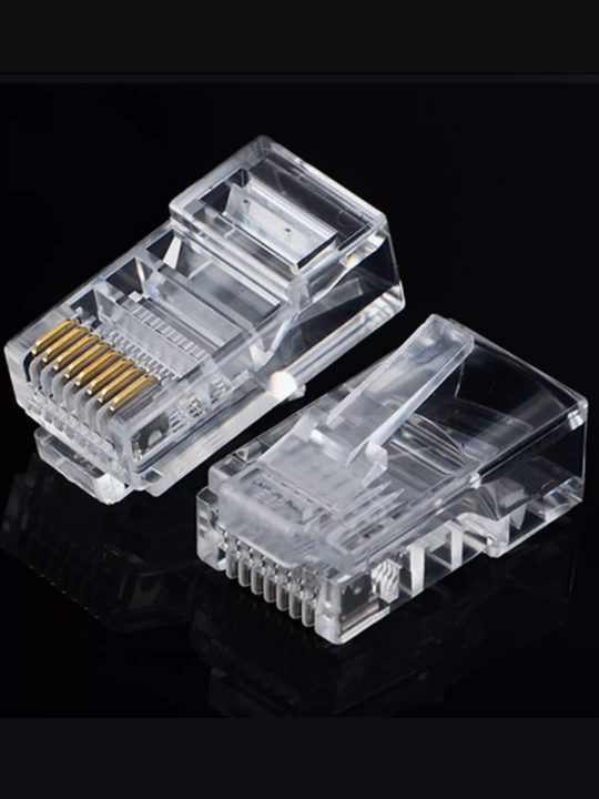 Универсальный коннектор RJ45 (8P8C) для витой пары Cat 5e, 30 шт, позолоченные контакты