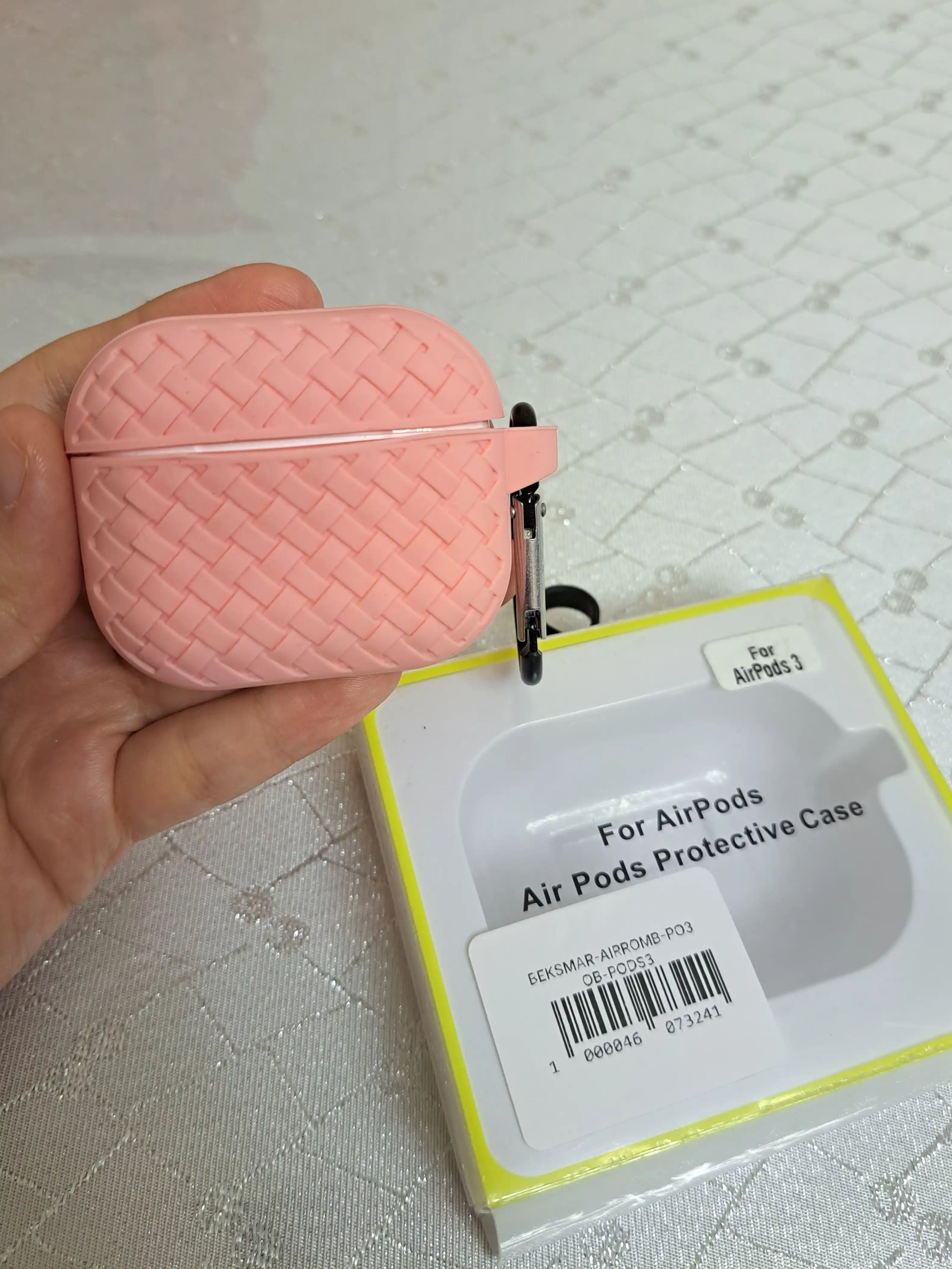 Чехол для Airpods 1, 2, pro, pro 2, 3, 4  силиконовый, ромб