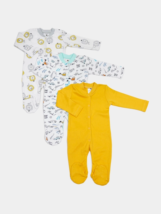 Комбинезоны для детей, PremierKids, 3 шт, 100% хлопок