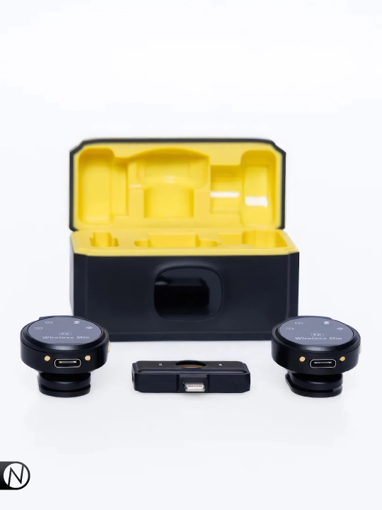 Simsiz petlichkali mikrofon, 2 tasi 1 da, iPhone va Android uchun, Type-C va Lightning