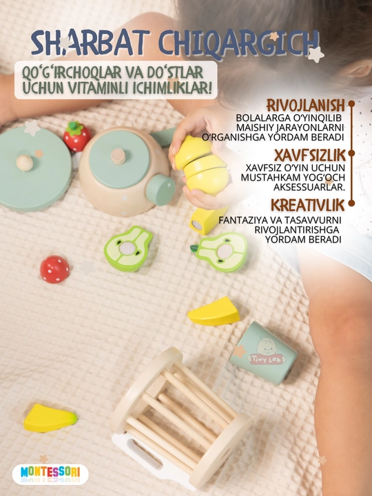 Игрушечная детская кухня Монтессори, кухонный набор игрушечной посуды, развивающая игрушка