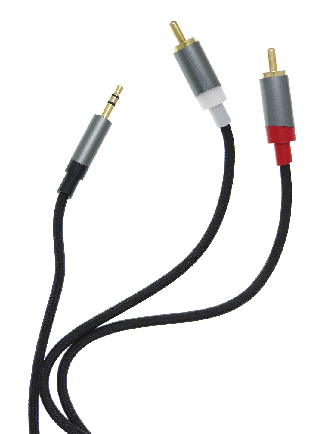 3,5 mm Aux audio kabeli - 2 RCA, 1 metr